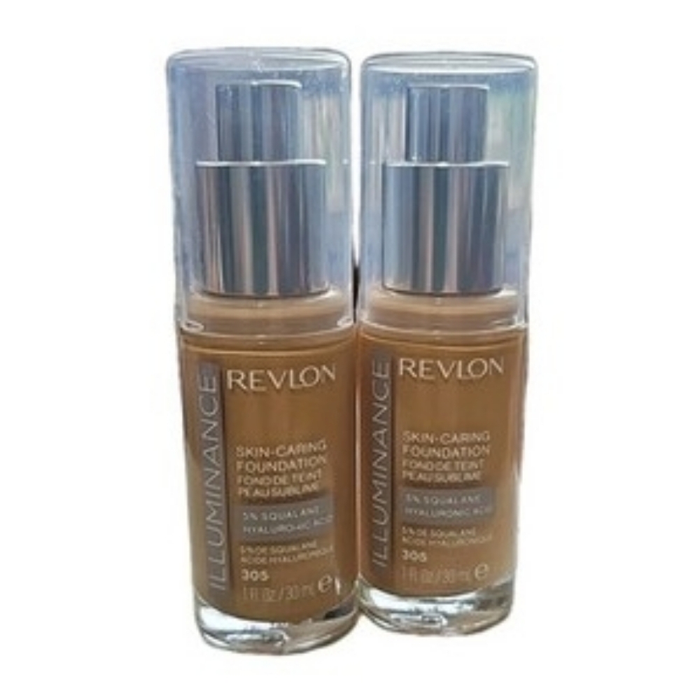 TWO (2) REVLON ILLUMINANCE SKIN CARING FOUNDATION MEDIUM SAND 305